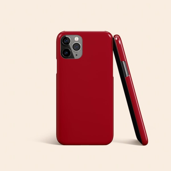 Cherry Red Phone Case, Solid Color iPhone 15 Case, Minimalistic iPhone 14 Pro Max Case, Deep Red iPhone 13 Tough Case, iPhone 12 Slim Case