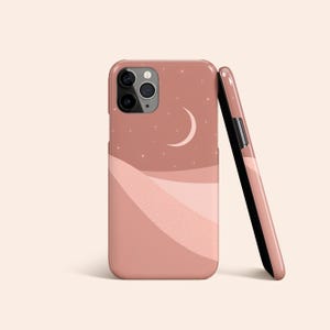 Rose Blush Boho Moon Stars Phone Case | Pink iPhone 14 Case | Celestial iPhone 13 Case | iPhone 12 Case | iPhone 11 Case | iPhone XR Case