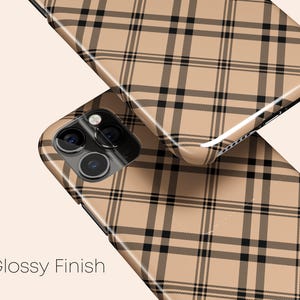 Capa xadrez marrom para celular, capa xadrez para iPhone 14, capa estilo preppy para iPhone 13, capa para iPhone 12 com tema outono, capa para iPhone 11 com tema outono, Galaxy S23, Pixel 7 imagem 2