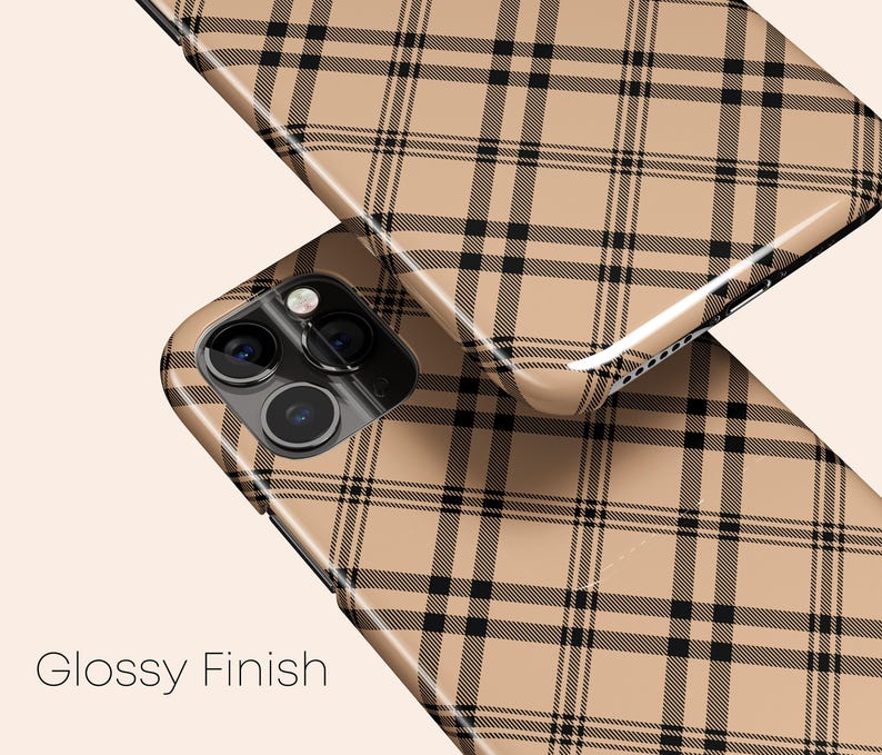 Capa xadrez marrom para celular, capa xadrez para iPhone 14, capa estilo preppy para iPhone 13, capa para iPhone 12 com tema outono, capa para iPhone 11 com tema outono, Galaxy S23, Pixel 7 imagem 2