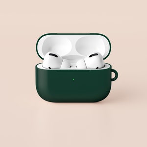 Dark Green AirPods Pro Case Forest Green AirPods Cover Protective Case For Apple AirPods With Carabiner Keychain 1st Gen 2nd Gen