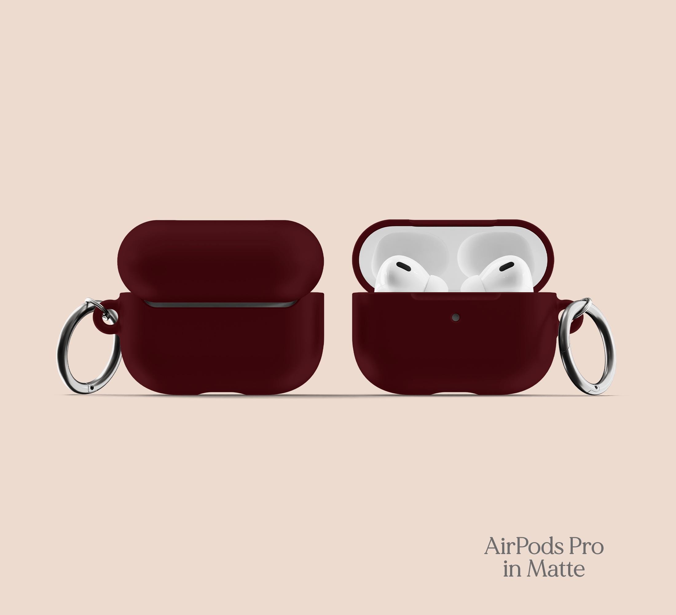 Dark Burgundy Airpods Pro Case, Protective Cover for Apple Airpods