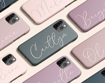 Custom Dusty Pink Phone Case, Mauve Personalized iPhone 14 Case, Customized Teal iPhone 13 Case, iPhone 12 Case, Monogram iPhone 11 Case