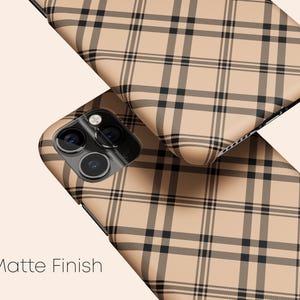 Capa xadrez marrom para celular, capa xadrez para iPhone 14, capa estilo preppy para iPhone 13, capa para iPhone 12 com tema outono, capa para iPhone 11 com tema outono, Galaxy S23, Pixel 7 imagem 3