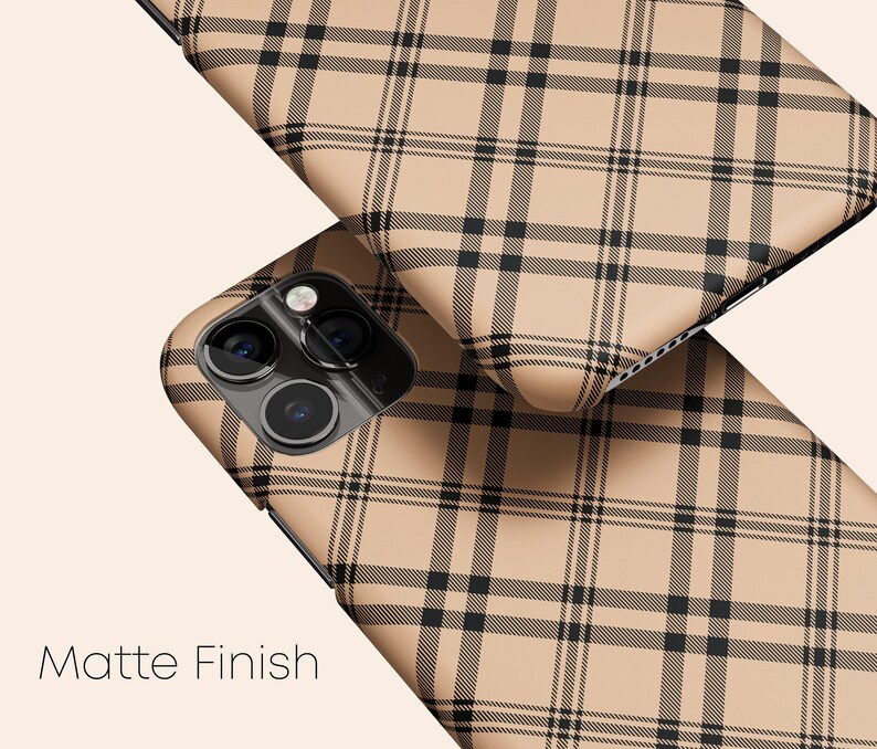 Capa xadrez marrom para celular, capa xadrez para iPhone 14, capa estilo preppy para iPhone 13, capa para iPhone 12 com tema outono, capa para iPhone 11 com tema outono, Galaxy S23, Pixel 7 imagem 3