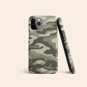 Green Camo Phone Case, Olive Camouflage iPhone 16 Case, Military iPhone 15 Case, Army iPhone 14 Case, iPhone 13 Protective Cover, MagSafe