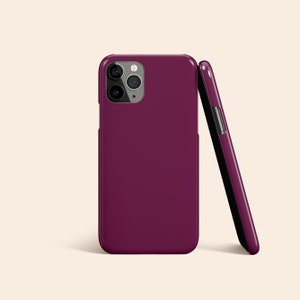 Raspberry Phone Case, Boysenberry iPhone 15 Pro Max Case, iPhone 14 Tough Case, iPhone 13 Slim Case, Solid iPhone 12 Case, Glossy Matte