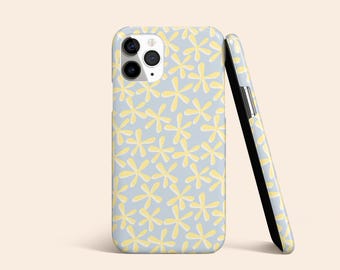 Yellow Daisy Phone Case, 3D Flower iPhone 15 Case, Retro Floral iPhone 14 Slim Case, Botanical iPhone 13 Pro Tough Case, Grey iPhone 12 Case