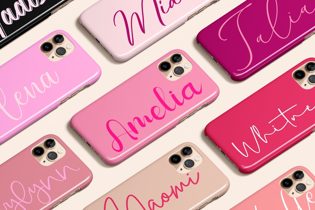 Pink Custom Name Phone Case iPhone 14 Personalized Name Case Pink ...