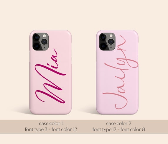 Pink Custom Name Phone Case iPhone 14 Personalized Name Case Pink