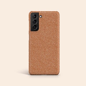 Harvest Brown Polka Dot Phone Case, Protective Hard Cover image 6