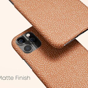 Harvest Brown Polka Dot Phone Case, Protective Hard Cover image 3