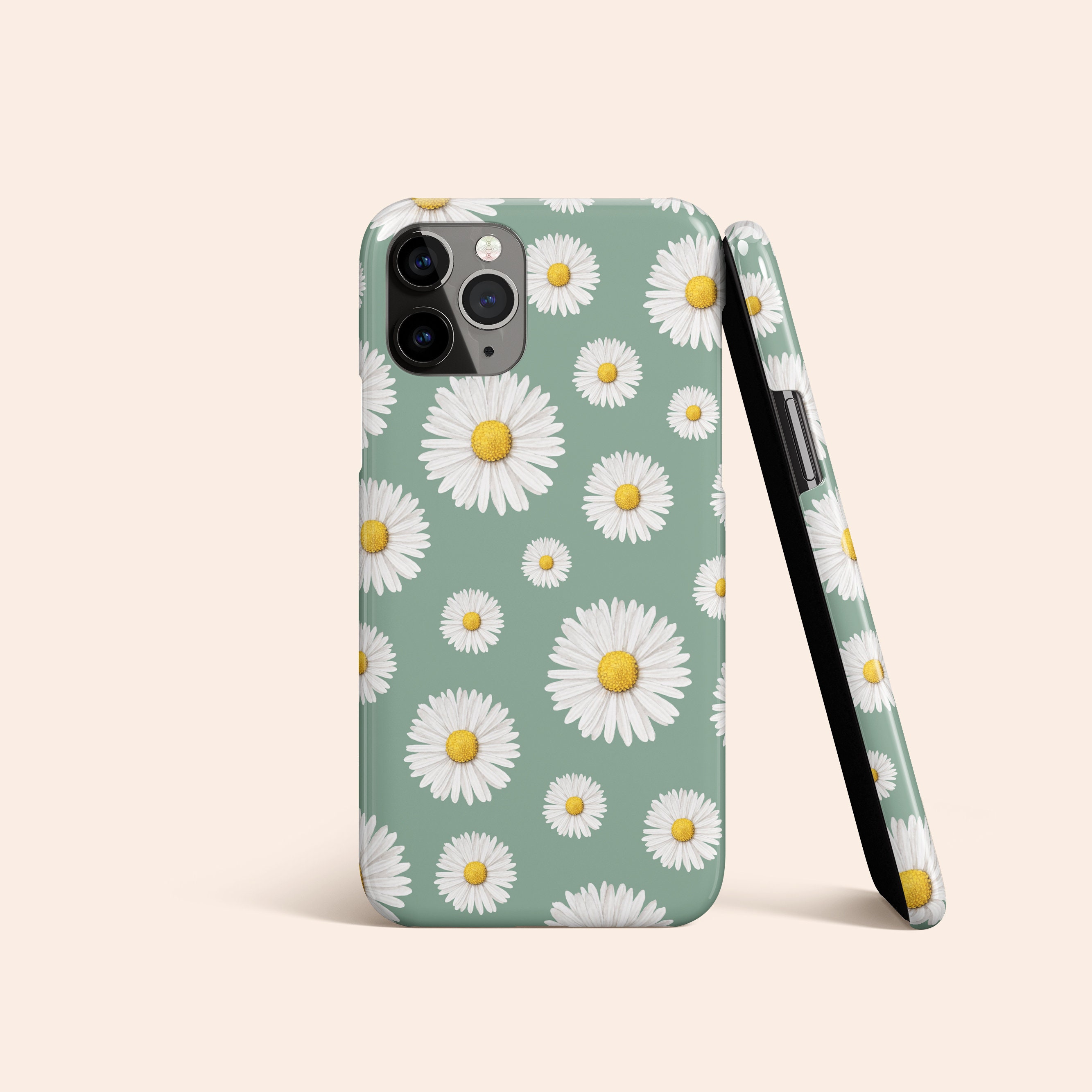 Daisy Phone Case, Green iPhone 13 Case, Flower iPhone 12