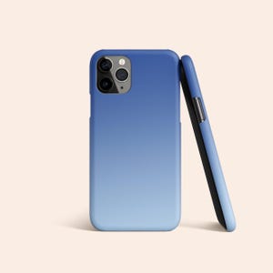 オーシャンブルー オンブレ フォンケース、ブルー グラデーション iPhone 12 ケース、クールブルー iPhone 11 ケース、ライトブルー iPhone X ケース、オンブレブルー iPhone XS ケース、XR