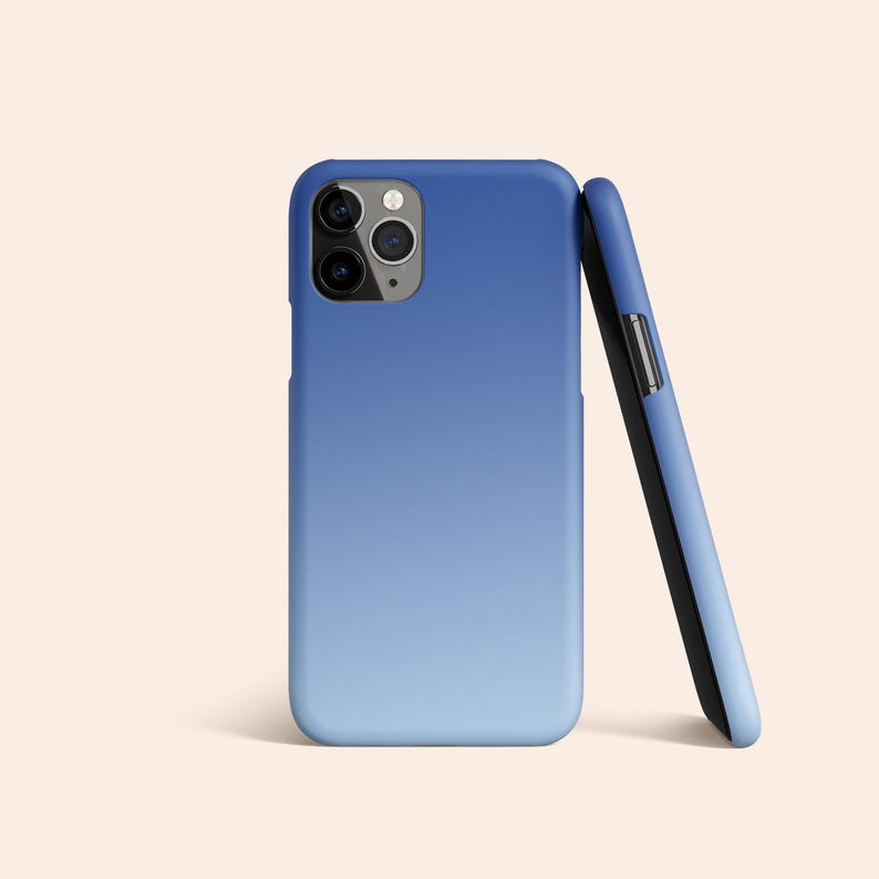 Blue Ombre Phone Case, Gradient Protective Hard Shell Cover image 1