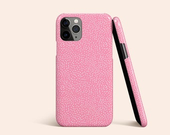 Pink Tiny Polka Dot Phone Case, iPhone 13 Case, iPhone 12 Case, iPhone 11 Pro Case, iPhone X XR XS Case, Galaxy S22 Case, Pixel Case