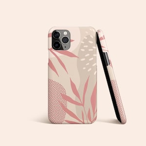 Boho Abstract iPhone 13 Case, Pink iPhone 12 Case, Beige Dots iPhone 11 Case, Botanical iPhone X, XR, XS Case, Samsung S22 Case, Pixel 6