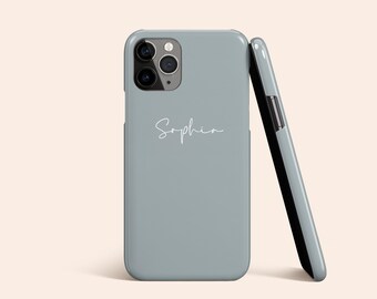 Dusty Grey Personalized Phone Case, Custom Name iPhone 14 Case, Script Font iPhone 13 Case, Custom Initials iPhone 12 Case, iPhone 11 Case