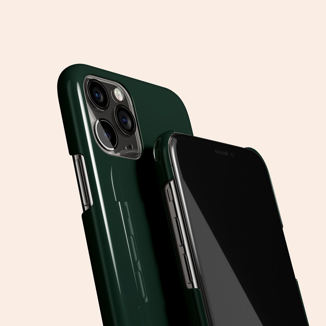 Dark Green Phone Case Forest Green Iphone 12 Case Emerald Etsy