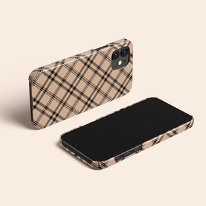 Capa xadrez marrom para celular, capa xadrez para iPhone 14, capa estilo preppy para iPhone 13, capa para iPhone 12 com tema outono, capa para iPhone 11 com tema outono, Galaxy S23, Pixel 7 imagem 6