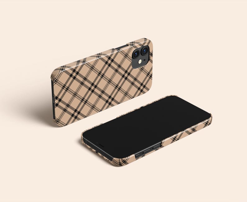 Capa xadrez marrom para celular, capa xadrez para iPhone 14, capa estilo preppy para iPhone 13, capa para iPhone 12 com tema outono, capa para iPhone 11 com tema outono, Galaxy S23, Pixel 7 imagem 6