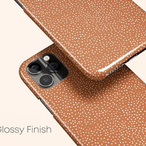 Harvest Brown Polka Dot Phone Case, Protective Hard Cover image 2