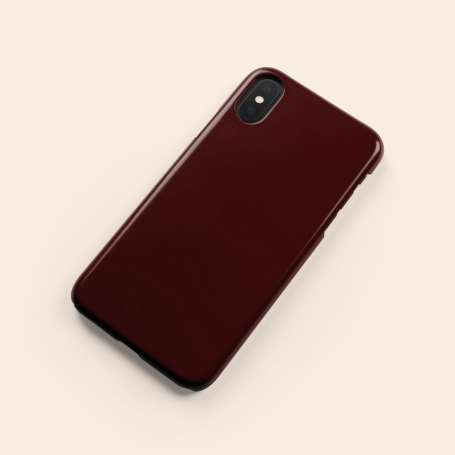 Dark Burgundy Phone Case, Solid Color iPhone 15 Tough Case, Minimal