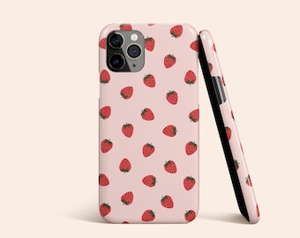 Strawberry Phone Case, Pink iPhone 13 Case, Fruit iPhone 12 Pro Case, Cute iPhone 11 Case, iPhone XR Case, Galaxy S22 Case, Pixel 6 Case