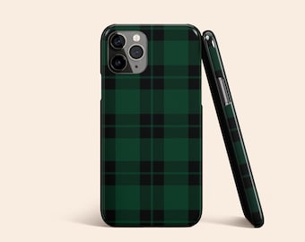 Green Plaid Phone Case, Tartan iPhone 14 Case, Winter iPhone 13 Case, Autumn iPhone 12 Case, Preppy iPhone 11 Case, Galaxy S23 Case