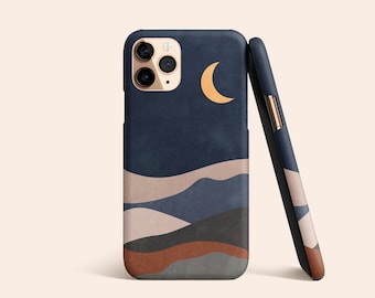 Moon Phone Case, Mountains iPhone Case, Landscape iPhone 12 Case, Boho iPhone 11 Case, Moonlight iPhone X Case, Night Sky iPhone XR Case