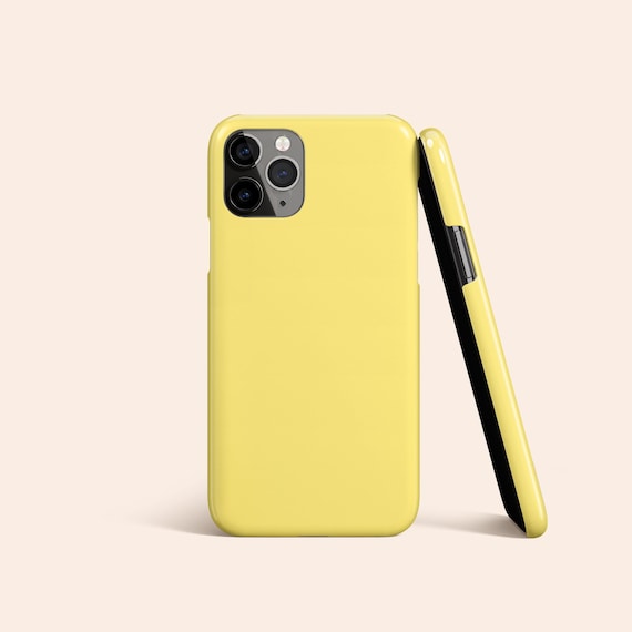 Lemon Yellow Phone Case, Solid Color iPhone 15 Case, Minimal