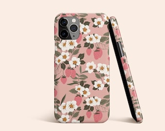 Telefoonhoesje wilde aardbei, stoffig roze iPhone 13-hoesje, iPhone 12-hoesje, iPhone 11 Pro-hoesje, iPhone XR-hoesje, Galaxy S22-hoesje, pixel 6-hoesje