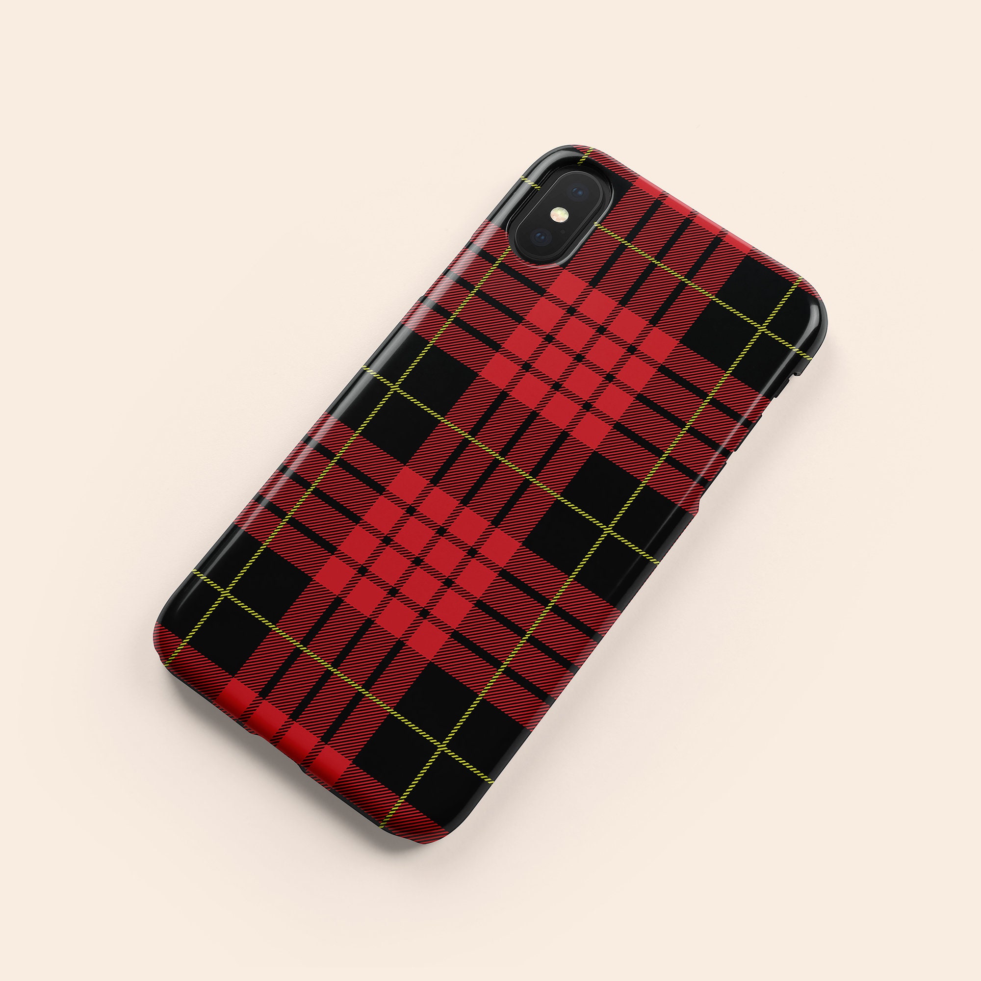 Red Plaid Iphone 13 Case Tartan Iphone 12 Case Red Kilt Etsy