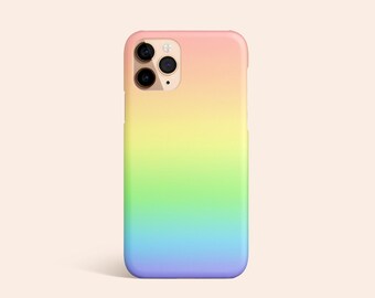 Funda con degradado de arcoíris pastel para iPhone 12, funda con degradado de arcoíris para iPhone 12 Pro, funda con degradado de arcoíris para iPhone 11, funda con degradado de arcoíris para iPhone X, funda con degradado de arcoíris para iPhone XR