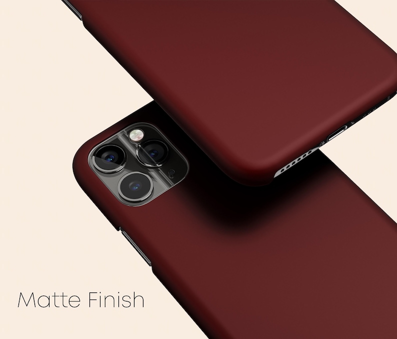 Funda para teléfono color burdeos oscuro, diseño minimalista sólido y llamativo, cubierta protectora rígida. imagen 4