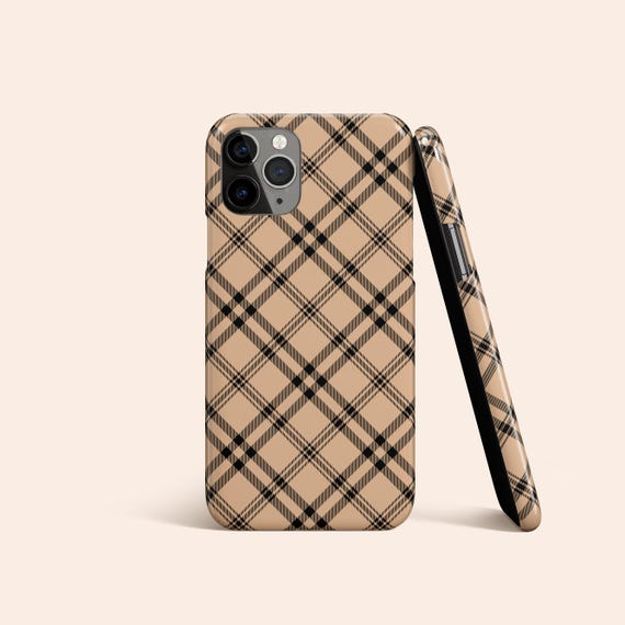 Brown Plaid Phone Case, Tartan iPhone 14 Case, Preppy iPhone 13 Case, Fall iPhone 12 Case, Autumn iPhone 11 Case, Galaxy S23, Pixel 7