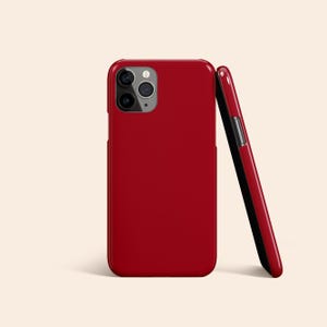 Coque de portable rouge cerise, coque pour iPhone 15 de couleur unie, coque minimaliste pour iPhone 14 Pro Max, solide rouge foncé pour iPhone 13, coque mince pour iPhone 12