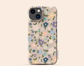Pastel Ditsy Floral Phone Case, Daisy Flowers iPhone 16 Case, Beige iPhone 15 Case, Flower Design iPhone 14 Pro Case, Protective Tough Cover