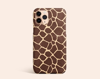 Funda con estampado de jirafa, funda con estampado animal para iPhone 15, funda safari para iPhone 14 Pro Max, funda resistente para iPhone 13, funda fina marrón para iPhone 12