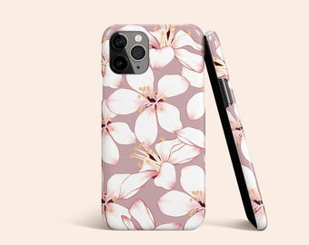 Cherry Blossom iPhone 13-hoesje, Sakura iPhone 12-hoesje, lentebloemen iPhone 11-hoesje, mauve iPhone XR Slim Case, Galaxy S22-hoesje, Pixel 5-hoesje