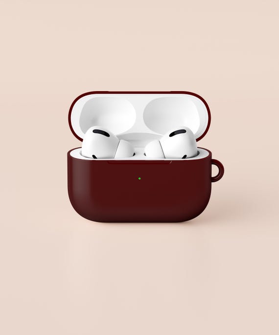 Dark Burgundy Airpods Pro Case, Protective Cover for Apple Airpods