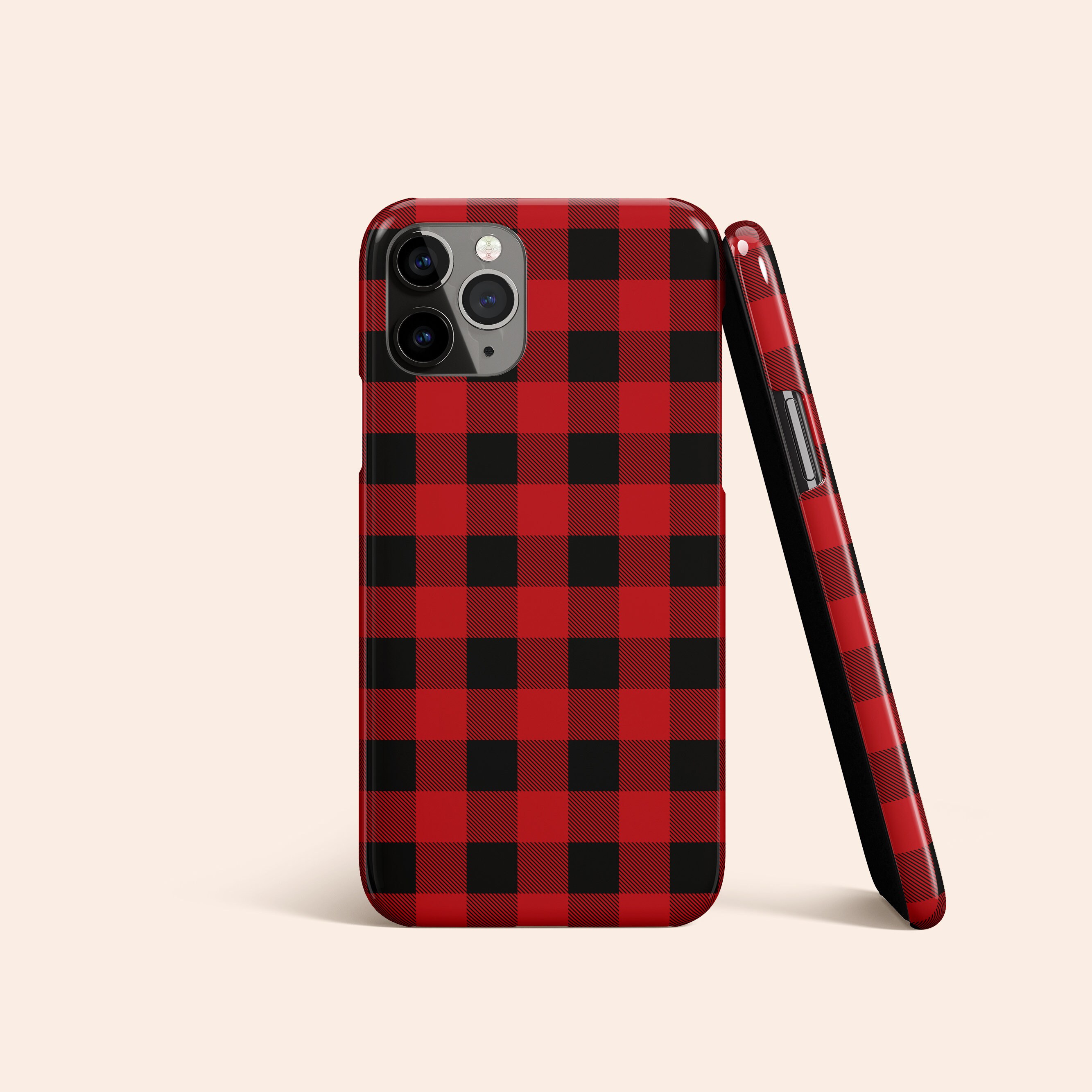 Checkered (Tan & White Pattern) iPhone Wallet Case by LXLBX8
