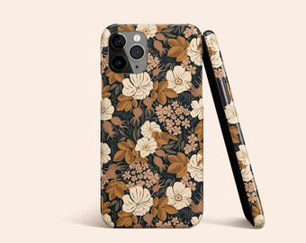 秋の花柄スマホケース、秋の花柄iPhone 15ケース、素朴な花柄iPhone 14ケース、植物柄iPhone 13ケース、野花柄iPhone 12ケース
