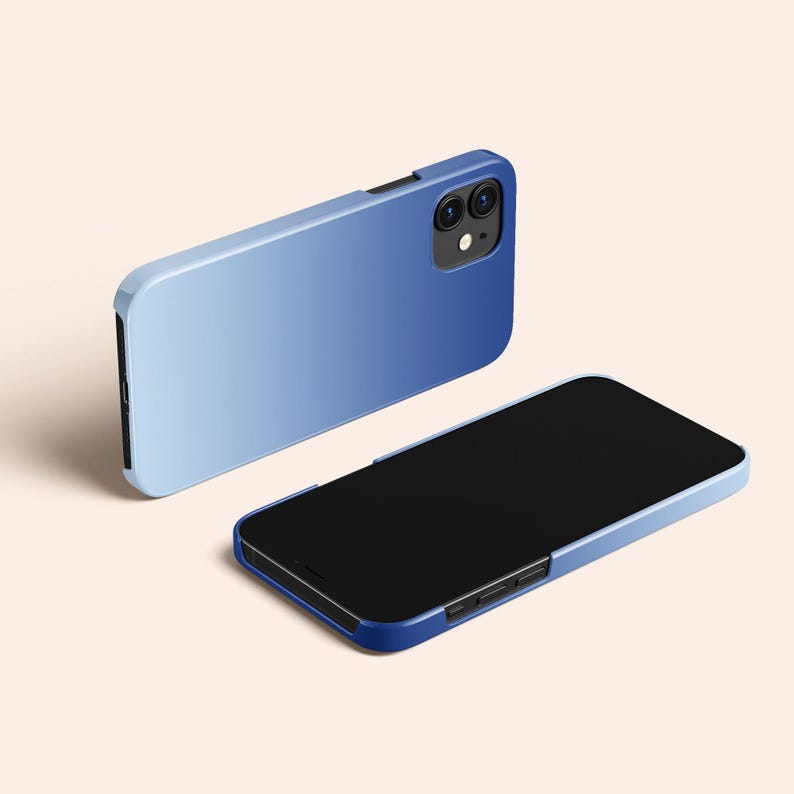 Blue Ombre Phone Case, Gradient Protective Hard Shell Cover image 4