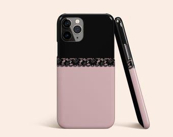 Black Lace iPhone 13 Case, Mauve iPhone 12 Case, Color block iPhone 11 Case, Black iPhone X, XR, XS Case, Galaxy S21 Case, Google Pixel 5