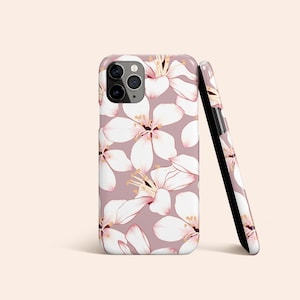 Cherry Blossom iPhone 13 Case, Sakura iPhone 12 Case, Spring Floral iPhone 11 Case, Mauve iPhone XR Slim Case, Galaxy S22 Case, Pixel 5 Case