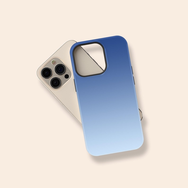 Blue Ombre Phone Case, Gradient Protective Hard Shell Cover image 5