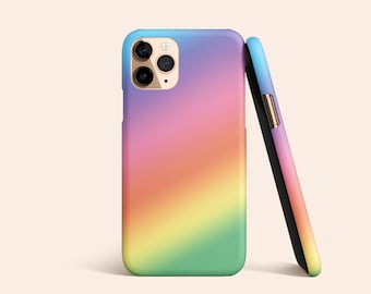 Funda para teléfono con arcoíris pastel ombré, funda arcoíris para iPhone 12 Pro, funda con degradado arcoíris para iPhone 11, funda pastel para iPhone X, funda para iPhone XR, colorida