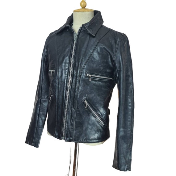 Vanson Leathers Motorcycle Jacket Black Size 38 Gem