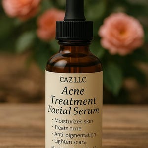 CAZ LLC Acne Treatment Facial Serum – Clears Acne, Fades Dark Spots, Smooths Skin | Natural Ingredients | 2 oz
